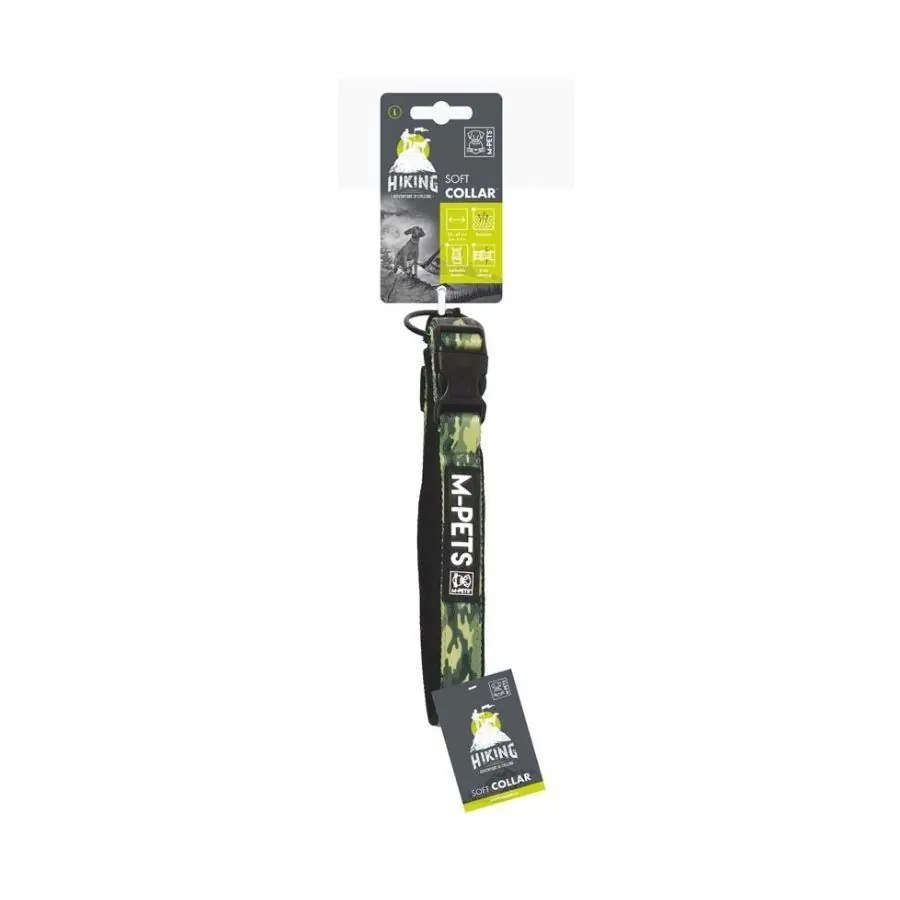 M-Pets Hiking Soft Dog Collar, Camo, Large