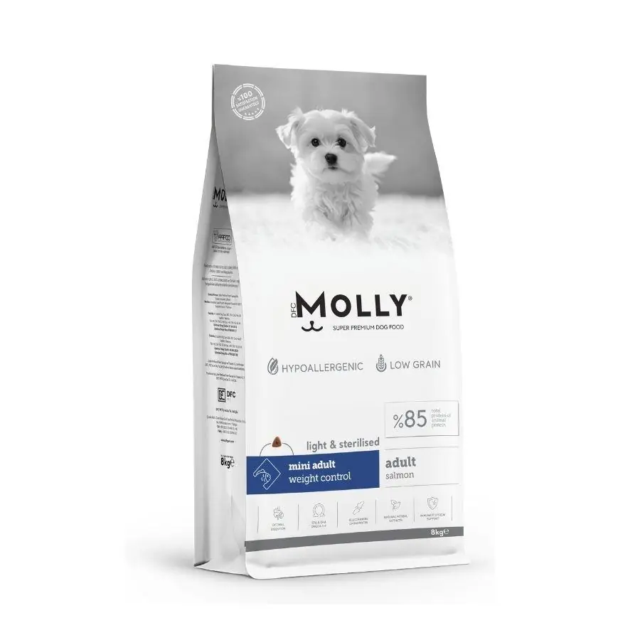 Molly Low-Grain Hypoallergenic Salmon Small Breed Sterilised Adult Dog Food