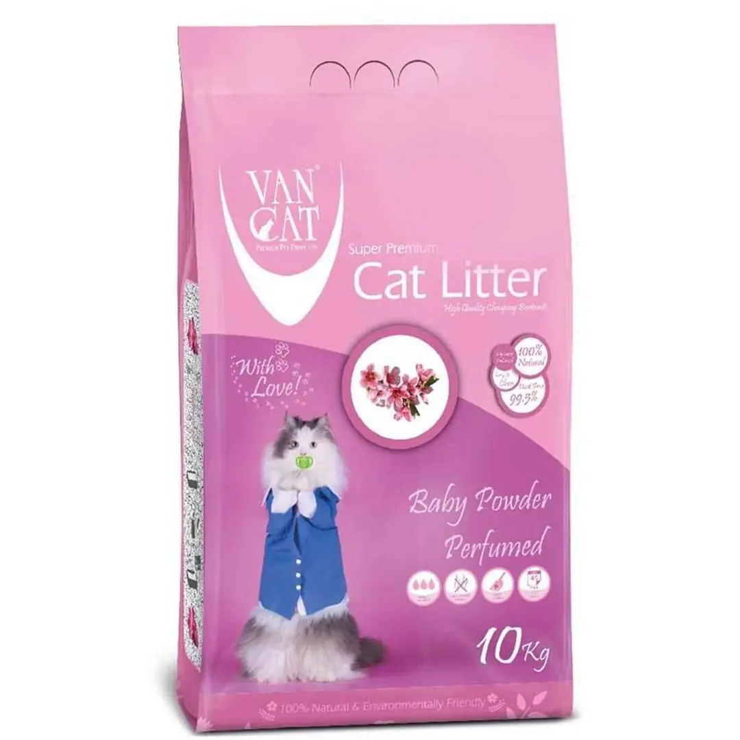 Van Cat Baby Powder Scented Fine-Grain Clumping Bentonite Litter